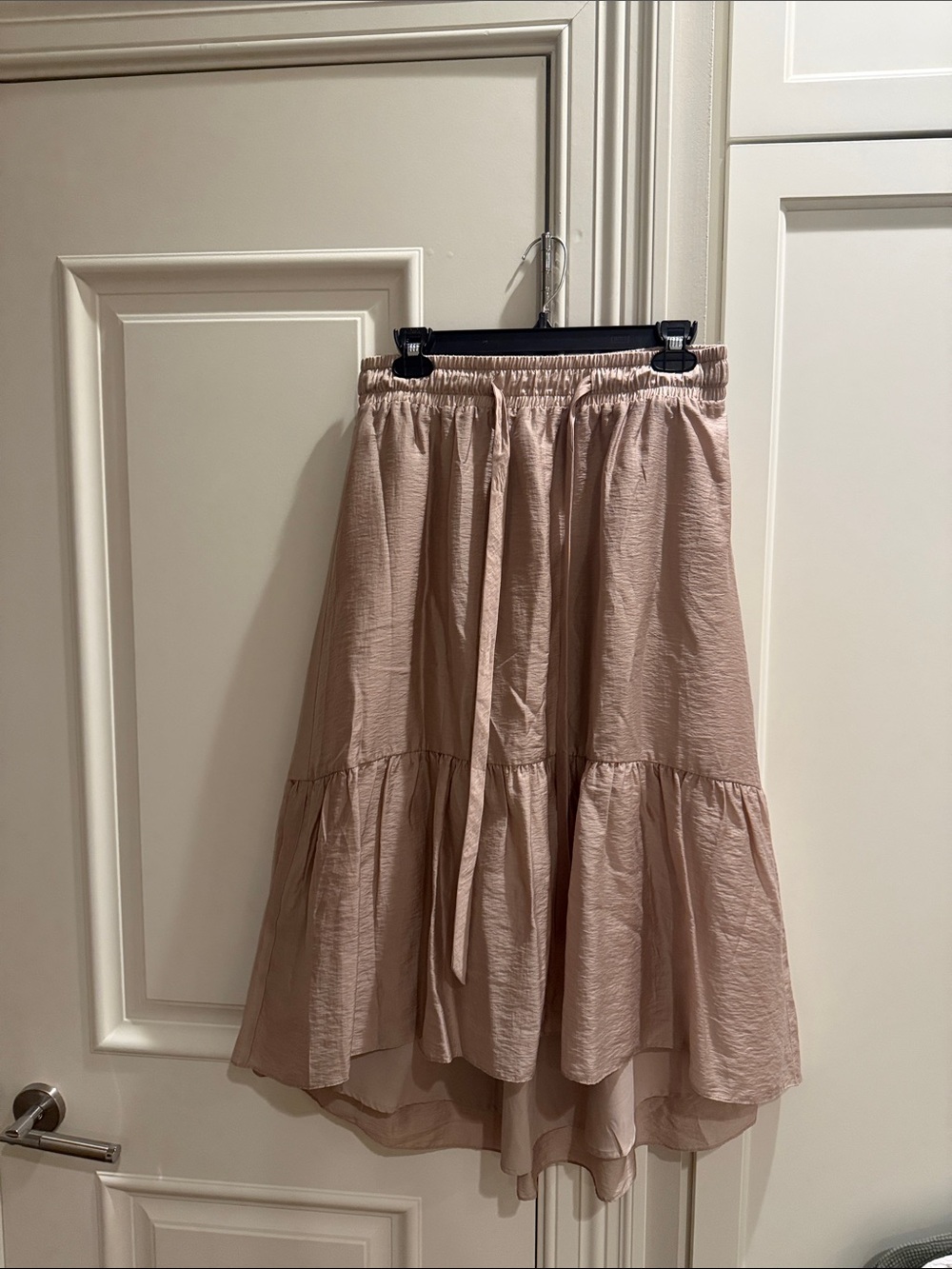 Club Monaco Blush High-Low Tiered Skirt